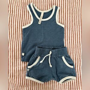 Blue Tank Top and Shorts Set